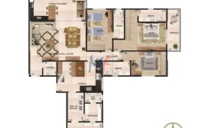 Ref. 14.585 - lindo apartamento novo no bairro ponta da praia, com 167 m² a.u., 3 dorms. sendo 3 suítes, 2 vagas, terraço gourmet e lazer.