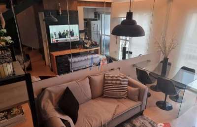 Ref: 16.024 belo apartamento duplex na vila andrade ,50 m² a.u, mobiliado ,1 suíte, sala, cozinha, 2 banheiros , 1 vaga. andar alto. lazer.
