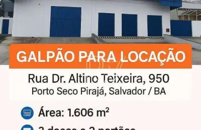Galpão para alugar, 1606 m²  - porto seco pirajá - salvador/ba