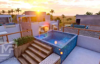 Lindo chale duplex com rooftop, 120m², 3 quartos, rooftop