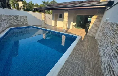 Casa para venda em itanhaém, jardim das palmeiras, 3 dormitórios, 1 suíte, 3 banheiros, 5 vagas