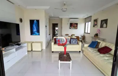Apartamento com 4 dormitórios para alugar, 148 m² por r$ 9.000,00/mês - astúrias - guarujá/sp