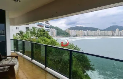 Apartamento com 3 dormitórios para alugar, 154 m² por r$ 8.000,00/mês - jardim astúrias - guarujá/sp