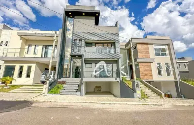 Sobrado triplex novo alto padrão à venda, 3 quartos sendo 1 suíte, no condomínio foggiatto em são josé dos pinhais/pr.