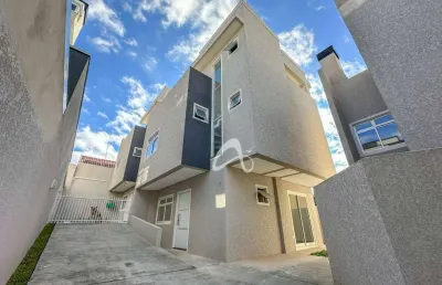 Triplex novo em condomínio à venda, com 03 quartos sendo 1 suíte, terraço com churrasqueira no bairro xaxim, curitiba/pr.