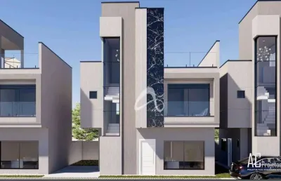 Triplex novo em condomínio à venda, com 03 quartos sendo 1 suíte, terraço com churrasqueira no bairro capão raso, curitiba/pr.