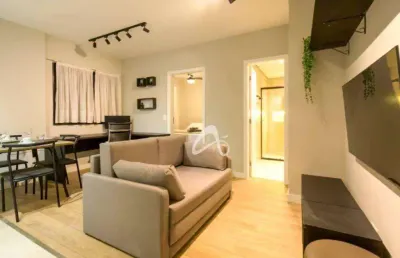 Apartamento mobiliado à venda, 1 quarto e com garagem no centro de curitiba/pr.