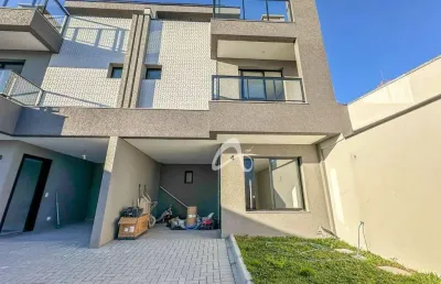 Sobrado triplex novo à venda, 3 quartos (1 suíte/closet) ático coberto - terraço com churrasqueira - bairro uberaba, curitiba/pr.