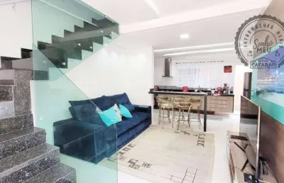 Sobrado com 3 dormitórios à venda, 84 m² por r$ 468.000,00 - caiçara - praia grande/sp