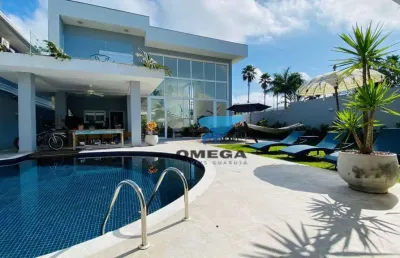Casa com 5 suítes à venda por r$ 3.800.000 - jardim acapulco - guarujá/sp