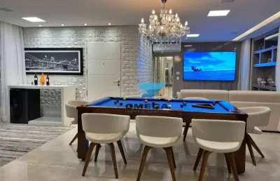 Vista mar - apartamento reformado com 3 quartos - piscina e churrasqueira na varanda - praia das pitangueiras, guarujá.