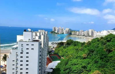 Vista mar - apartamento com 3 quartos em prédio com lazer - praia das pitangueiras, guarujá.