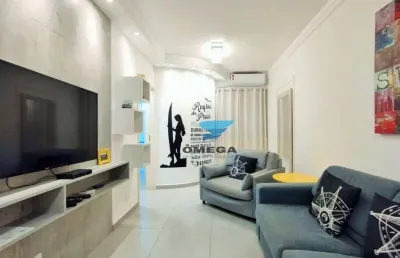 Perto da praia - apartamento reformado com 1 quarto - praia do tombo, guarujá.