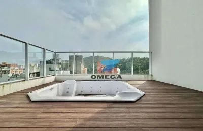 Prédio novo! cobertura à venda  com vista mar e áreada lazer na praia das pitangueiras em guarujá.