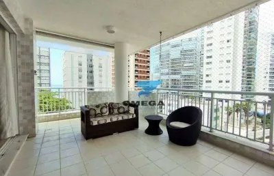 Vista mar - apartamento à venda com 3 dormitórios - 2 vagas de garagem - varanda gourmet na praia das astúrias - guarujá.