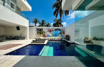 Casa de alto padrão com 6 suítes à venda - jardim acapulco - guarujá/sp. confira !
