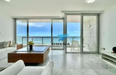 Apartamento frente mar à venda na praia das pitangueiras no guarujá i omega imoveis