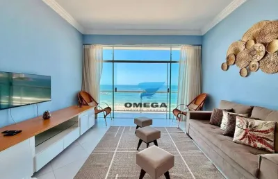 Apartamento frente mar à venda na praia das pitangueiras no guarujá i omega imoveis