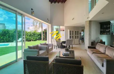 Sobrado à venda em paulínia, parque brasil 500, com 4 suítes, com 360 m², terras do cancioneiro
