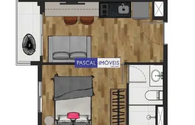 Apartamento com 1 quarto à venda na rua casa do ator, 1100, vila olímpia, são paulo, 24 m2 por r$ 550.000