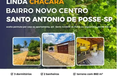 Linda chácara no novo centro, santo antonio de posse - sp