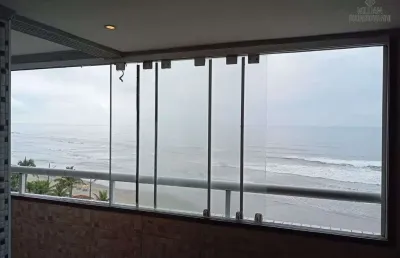 Apartamento frente e vista mar em mongaguá andar alto!!