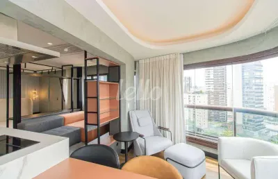 Apartamento com 1 quarto para alugar na rua das fiandeiras, --, vila olímpia, são paulo, 50 m2 por r$ 14.000