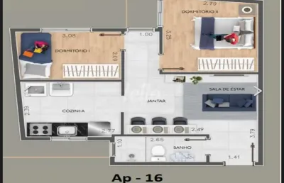 Apartamento com 2 quartos à venda na rua uruçuca, 128, vila antonina, são paulo, 55 m2 por r$ 305.000
