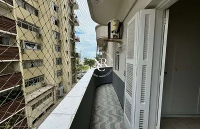 Apartamento a venda em prédio na orla da praia com 2 quartos no gonzaga - santos