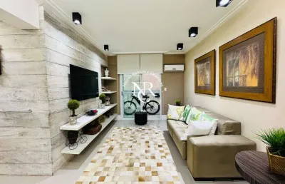 Apartamento á venda mobiliado, 76m², 2 suítes no bairro do gonzaga em santos