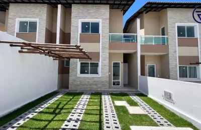 Casa em condomínio fechado com 4 quartos à venda na rua santa cecília, 2700, guaribas, eusébio, 103 m2 por r$ 563.100