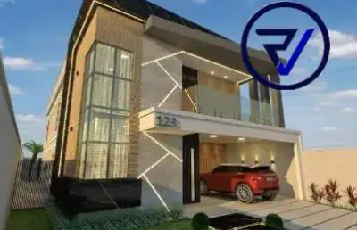 Casa em condomínio fechado com 4 quartos à venda na atlântica, 2020, cidade alpha, eusébio, 294 m2 por r$ 1.650.000