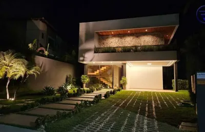 Casa em condomínio fechado com 5 quartos à venda na avenida litorânea, 2040, cararu, eusébio, 570 m2 por r$ 4.700.000