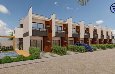 Casa em condomínio fechado com 3 quartos à venda na eliézer de freitas guimarães, 300, icaraí, caucaia, 95 m2 por r$ 299.000