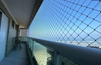 Apartamento mobiliado de frente para o mar em praia grande sp