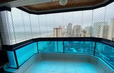 Apartamento com 3 dormitórios e vista definitiva para o mar em praia grande sp