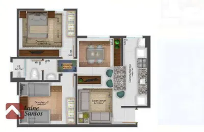 Apartamento com 2 dormitórios à venda, 52 m² por r$ 279.000 - planta almirante - almirante tamandaré/pr
