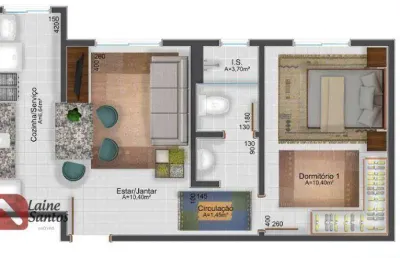 Apartamento com 1 dormitório à venda, 36 m² por r$ 199.000 - santa felicidade/almirante tamandaré/pr