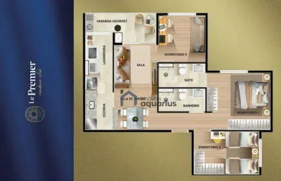 Cobertura no condomínio  le premier com 3 dormitórios à venda, 63 m² por r$ 744.700,00 - jd. califórnia - jacareí/sp