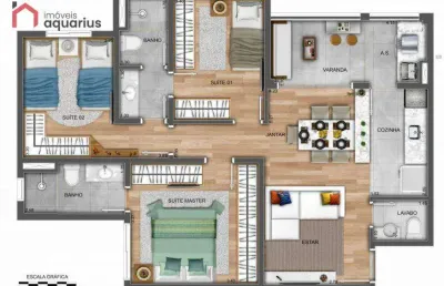 Apartamento com 3 dormitórios à venda, 75 m² por r$ 647.000,00 - parque industrial - são josé dos campos/sp