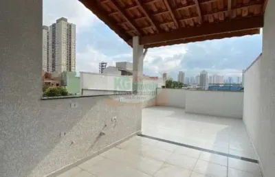 Linda cobertura | nova | elevador | 2 dorm | suíte | 1 vaga - 102 mts - a venda - r$ 469.000,00 - vila pires - santo andré/sp.