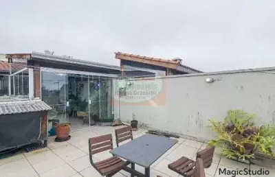 Linda cobertura ampla | 2 dorm | suíte | churrasqueira | 2  vagas - ao lado do parque central - 140 mts - a venda - r$ 535.000,00 - paraíso - santo andré/sp.