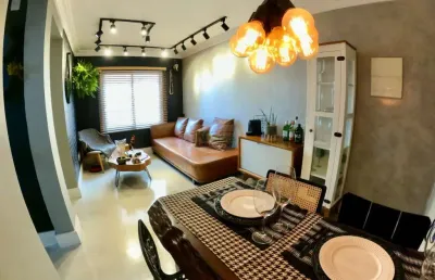 Lindo apartamento planejado | 2 dormts | sala e cozinha ampla | 1 vaga - lazer completo - 50 mts - a venda - r$ 350.000,00 - parque erasmo assunção - santo andré/sp.