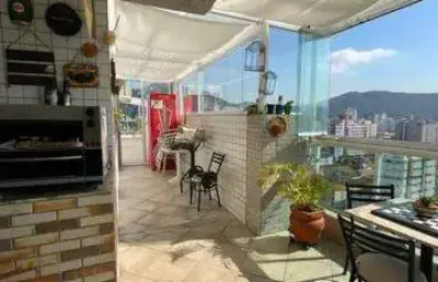 Cobertura para venda em santos, pompéia, 3 dormitórios, 1 suíte, 4 banheiros, 2 vagas