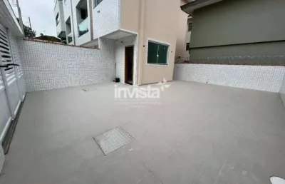 Casa sobreposta nova à venda, 3 dormitórios, 4 vagas, campo grande-santos