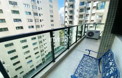 Locação de 3 dormitórios mobiliados com vista lateral para o mar, bairro do boqueirão