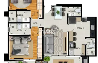 Apartamento com 2 quartos à venda no Embaré, Santos 