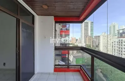 Apartamento 2 dormitórios com dependência e varanda para alugar na ponta da praia em santos