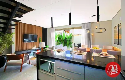 Casa em condomínio, 3 quartos, suíte, terraço, 2 vagas e infraestrutura.
