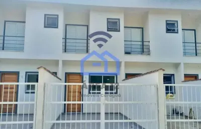 Sobrado novo à venda no bairro massaguaçu - com dois dormitórios, sendo 2 suítes, 3 banheiros, área
